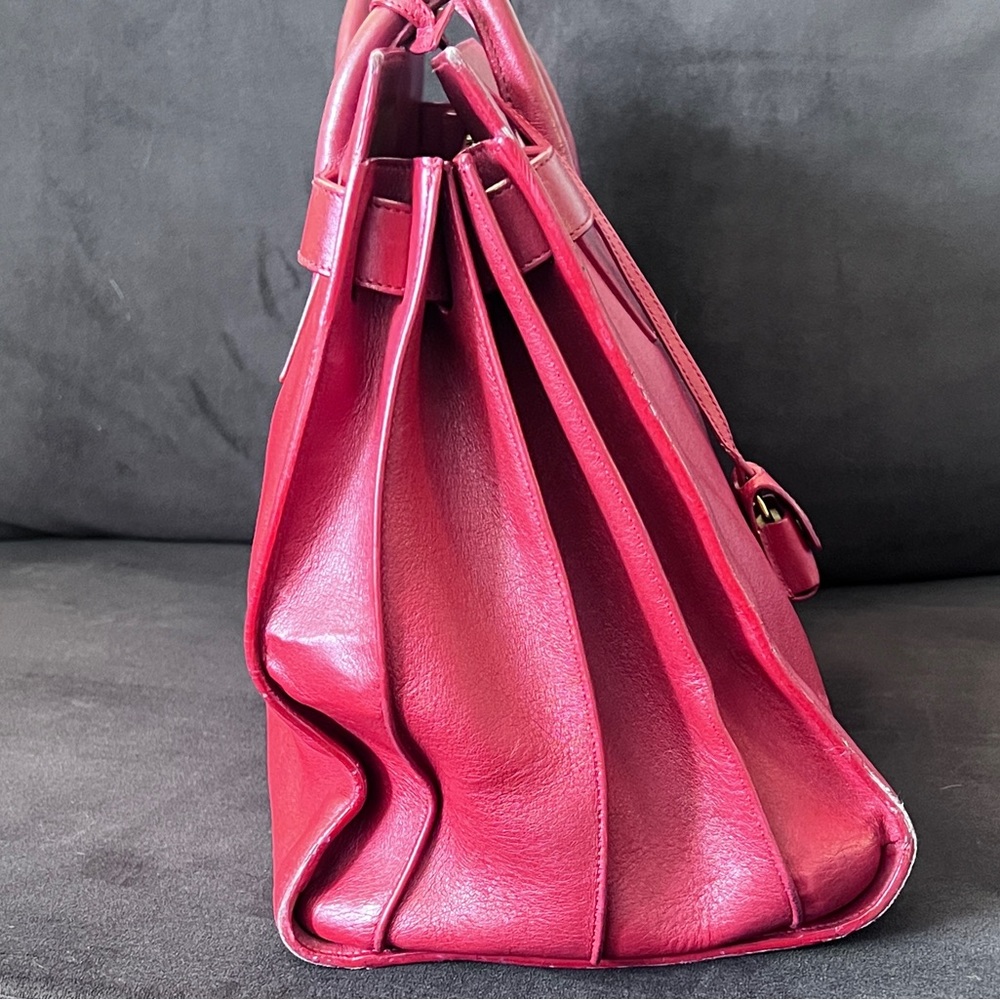 Saint Laurent LARGE Sac Du Jour, Red, YSL Hedi Slimane - Picture 12 of 16